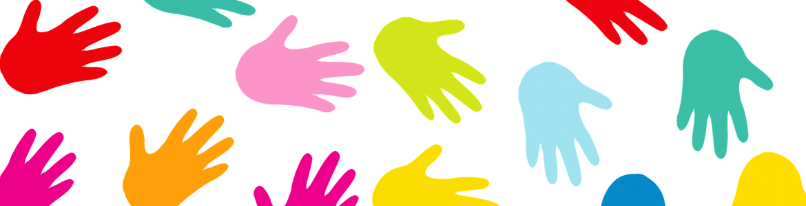 Huellas de manos con pintura.