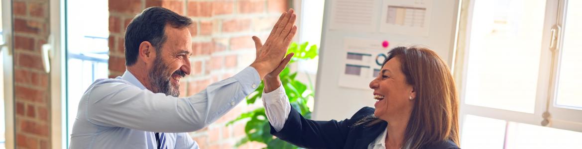 image couple high fives
