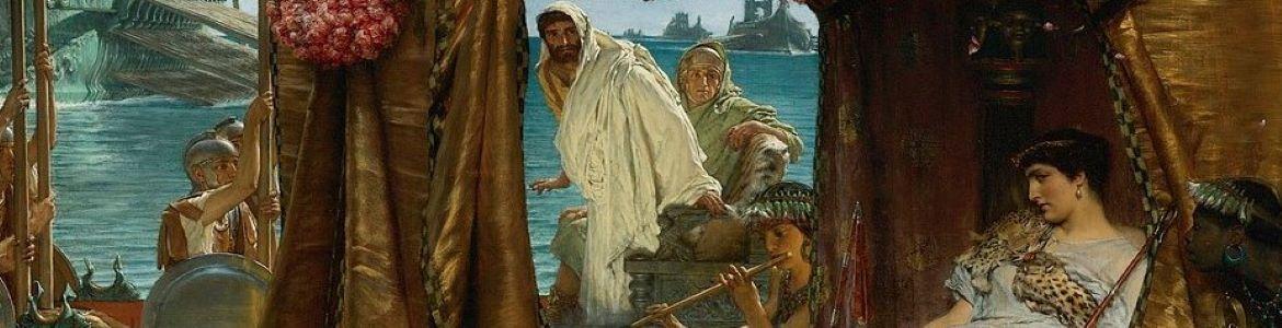 Marco Antonio llegando a la embarcación de Cleopatra