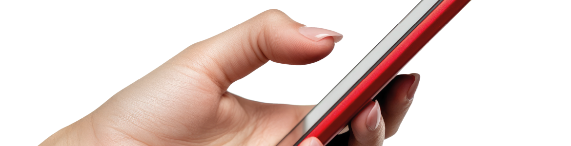 imagen de mano sujetando smartphone de perfil