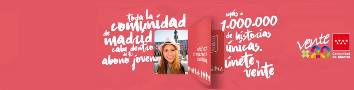 Imagen corporativa de la campaña Ventex20 para los usuarios del Abono Joven