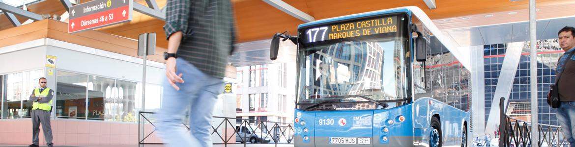 Autobús de la EMT en Plaza de Castilla