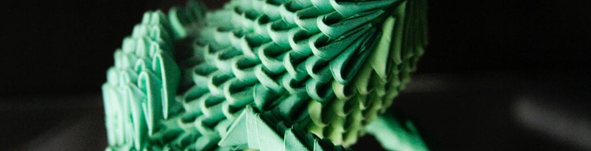 Rana origami verde