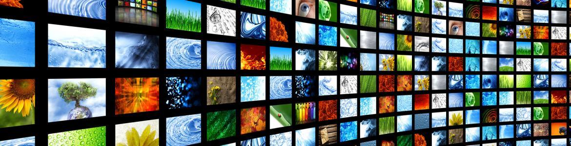 Panel de pantallas de televisión