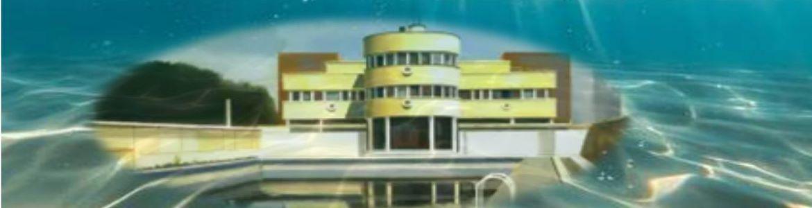 La piscina La Isla sumergida en el agua