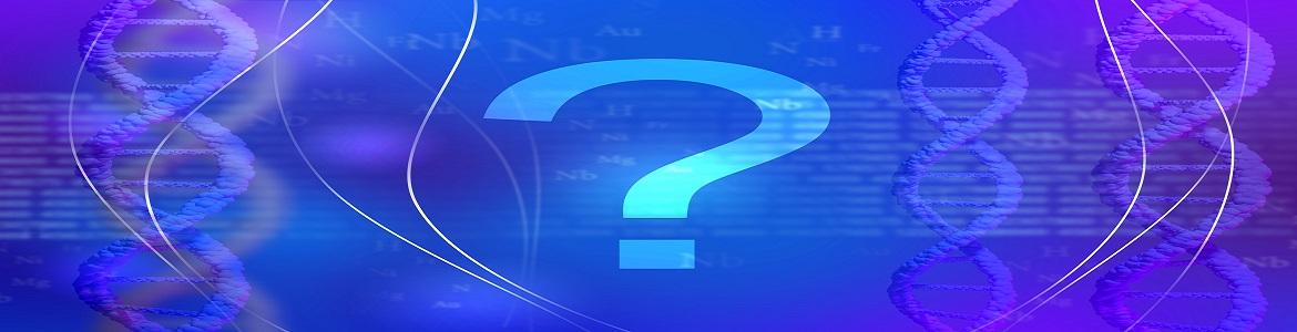 signo de interrogación sobre cadena de ADN
