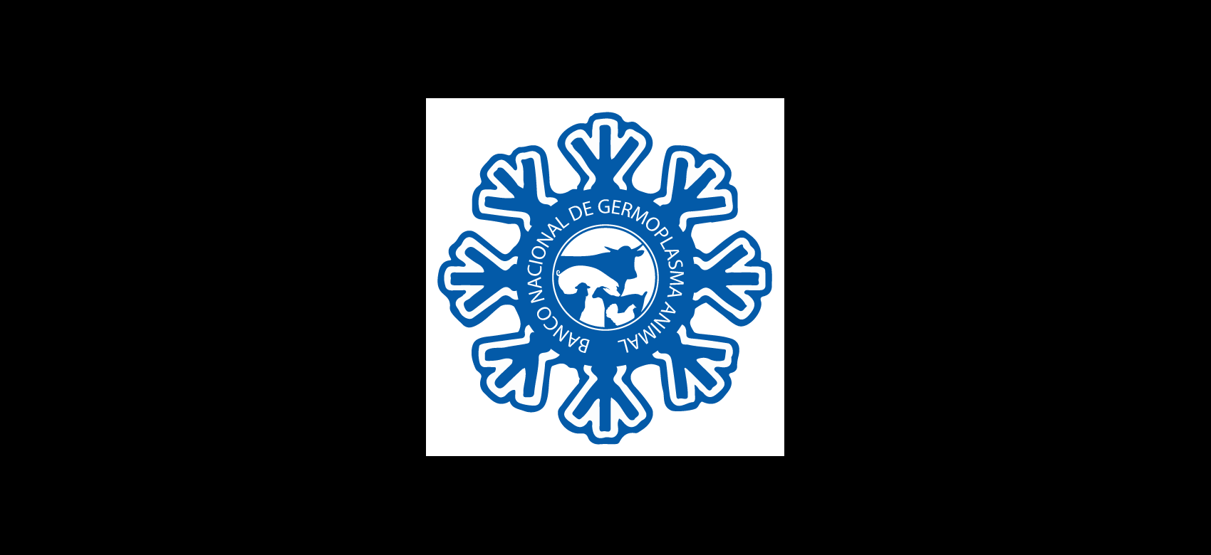 logotipo en blanco y azul del Banco Nacional de Germoplama Animal