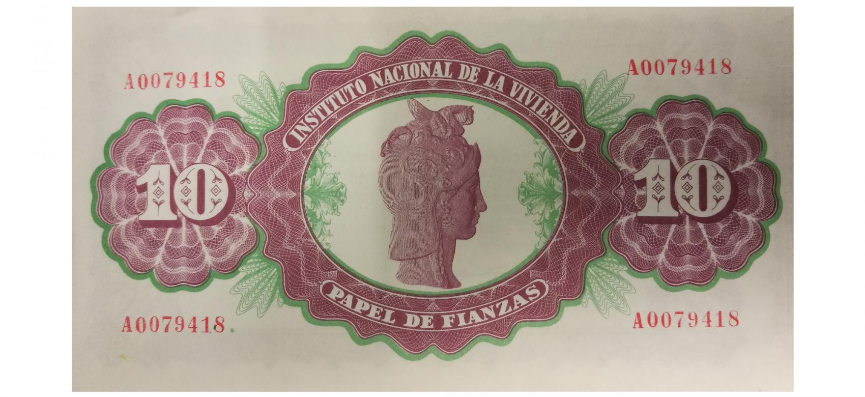 Papel de Fianzas del Estado de 10 pesetas emitidos en 1940