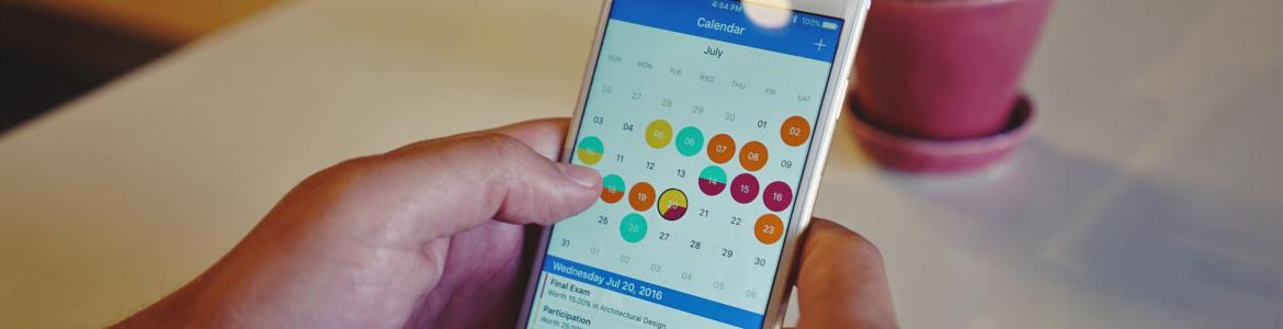 calendario en un dispositivo móvil