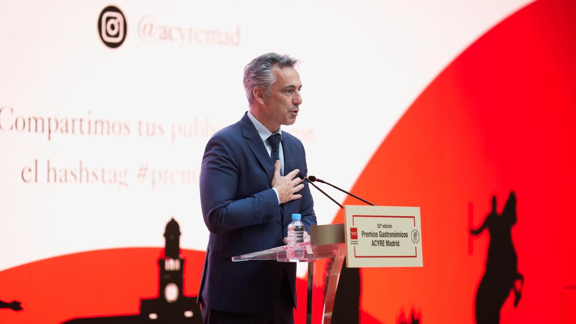 La Comunidad de Madrid, sede de la LII edición de los premios gastronómicos de la Asociación de Cocineros y Reposteros El consejero Novillo