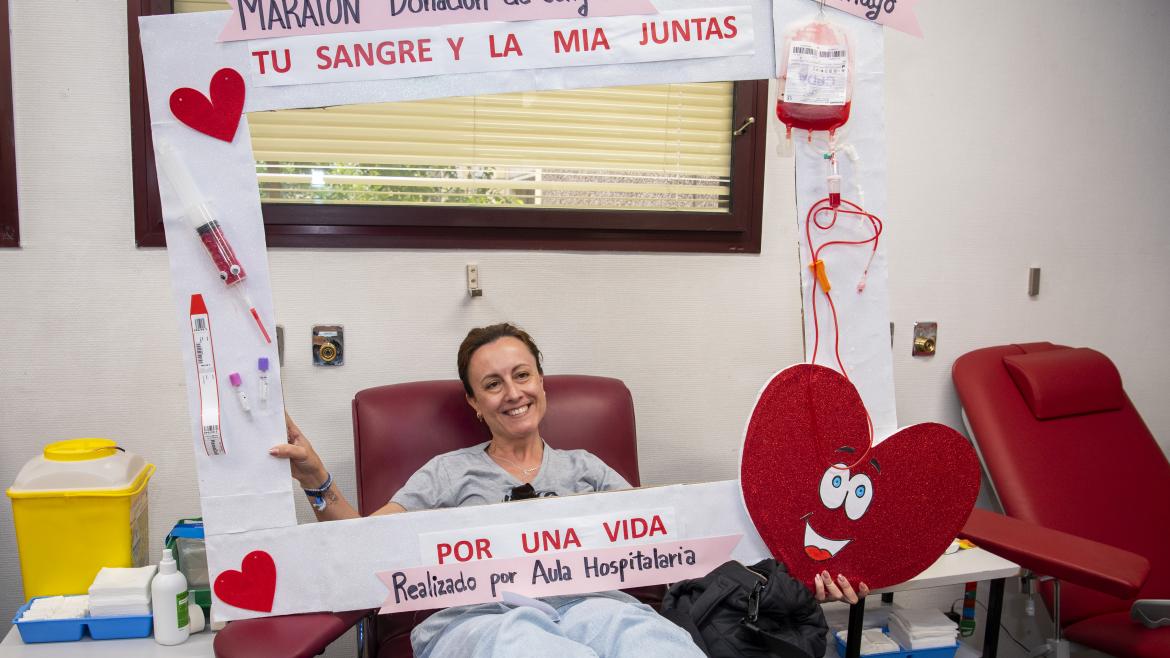 Donante 27 Maratón H Getafe donando sangre en el Hospital de Getafe