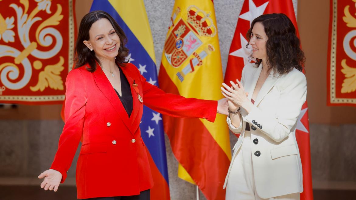 La presidenta Isabel Díaz Ayuso y María Corina Machado