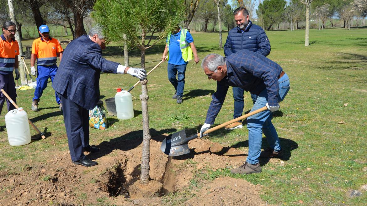 El consejero sembrando uno de los árboles