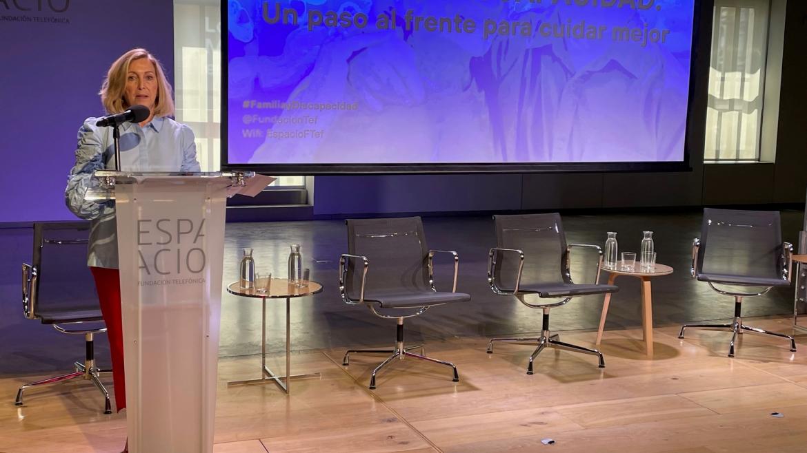 La consejera durante su intervención en el atril