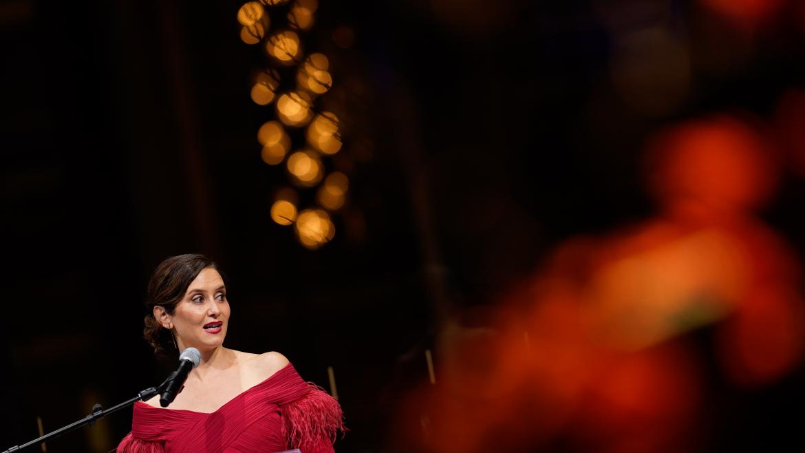 La presidenta durante su intervención en la gala