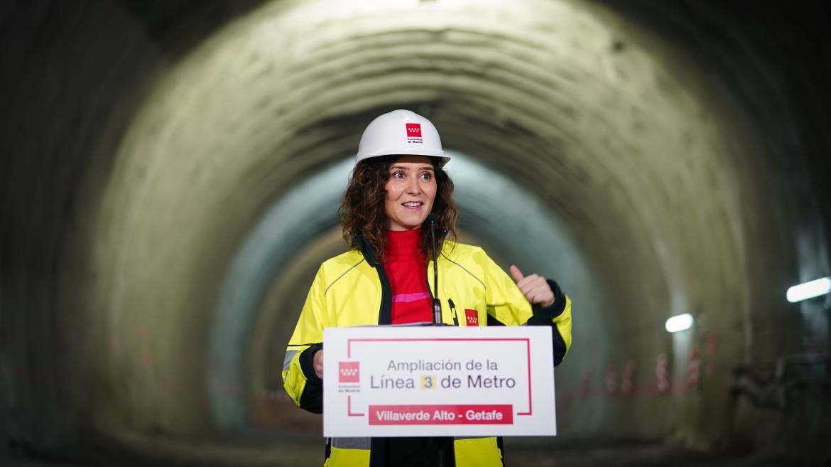La presidenta en los túneles de las obras