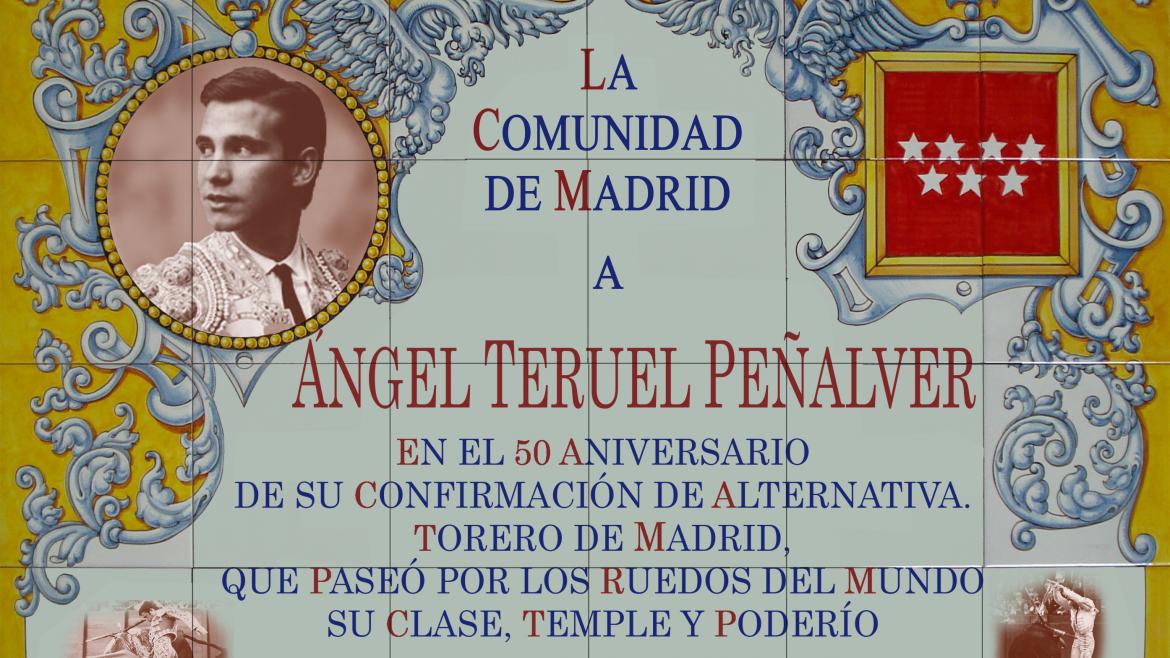 Azulejo en honor del torero Ángel Teruel