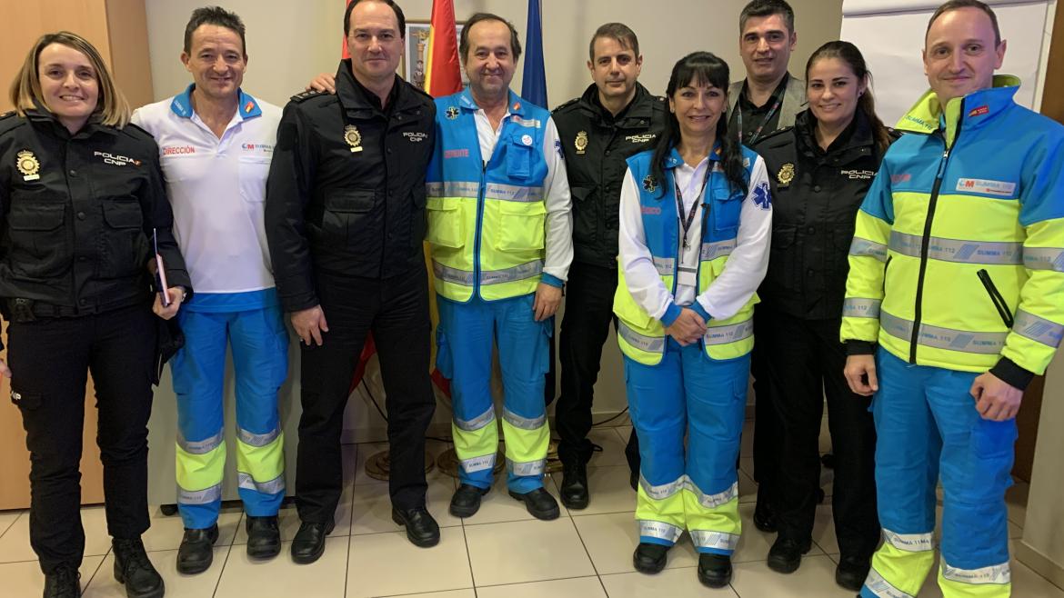 Imagen tras la reunión de trabajo entre la Dirección del SUMMA 112 y los Interlocutores Policiales