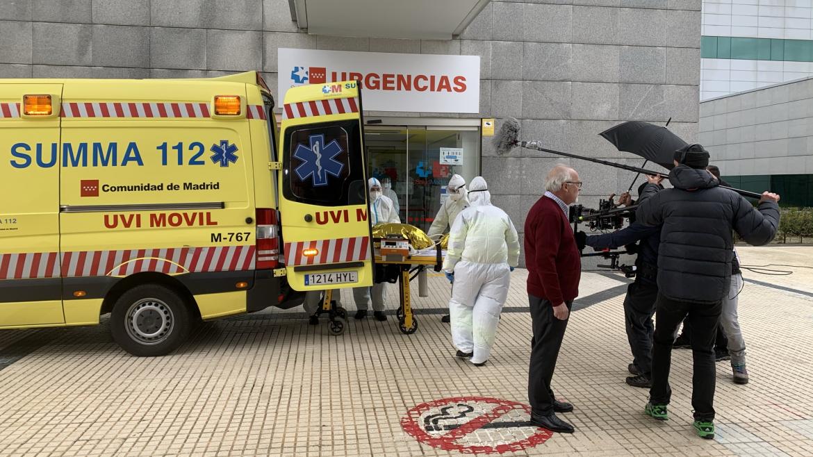 Rodaje de la Campaña de Concienciación del COVID-19 Profesionales del SUMMA 112 participan en el rodaje de la Campaña de Concienciación del COVID-19