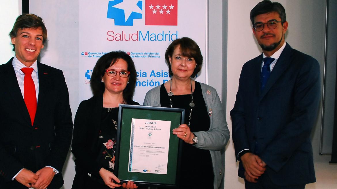 La Gerencia de Atencion Primaria recibe certificado Aenor por su programa medioambiental