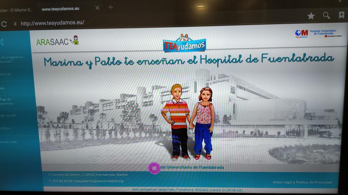 Pantalla interactiva para alumnos del Aula de Salud TEAyudamos