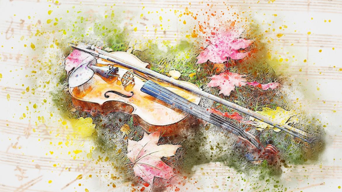 Pintura de un violin