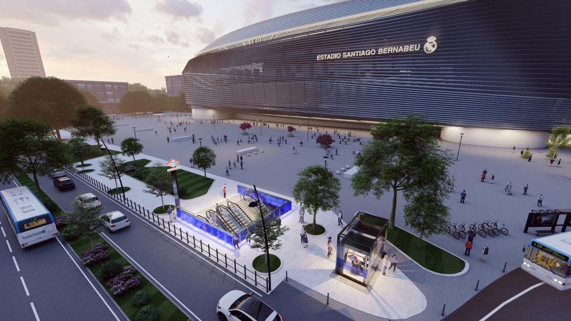 ilustración de la estación de Metro Santiago Bernabéu