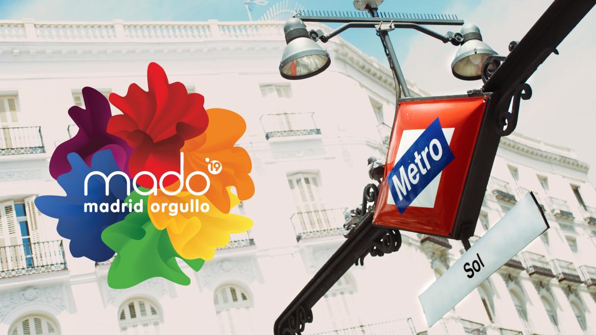 Mertro estación SOL y Logotipo MADO 2019