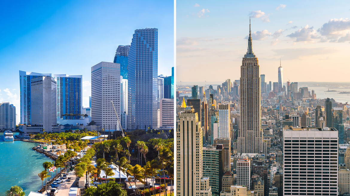 Imágenes de Miami y Nueva York 