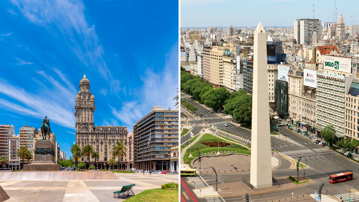 Buenos Aires y Montevideo. Imágenes de Buenos Aires y Montevideo.