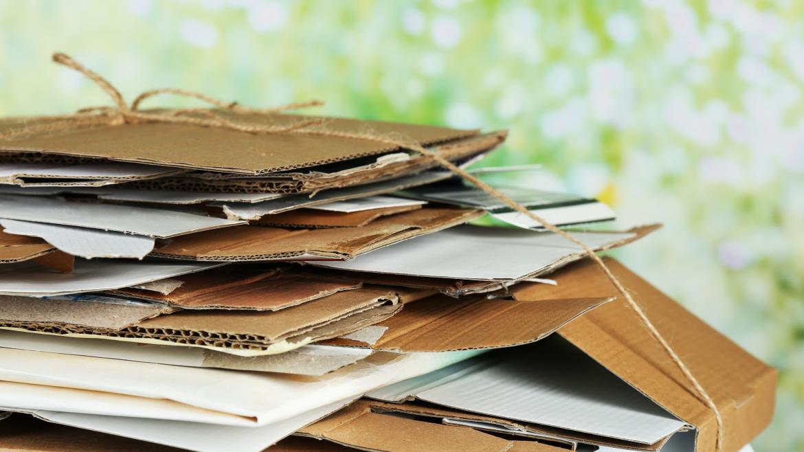 cartón y papel para reciclar