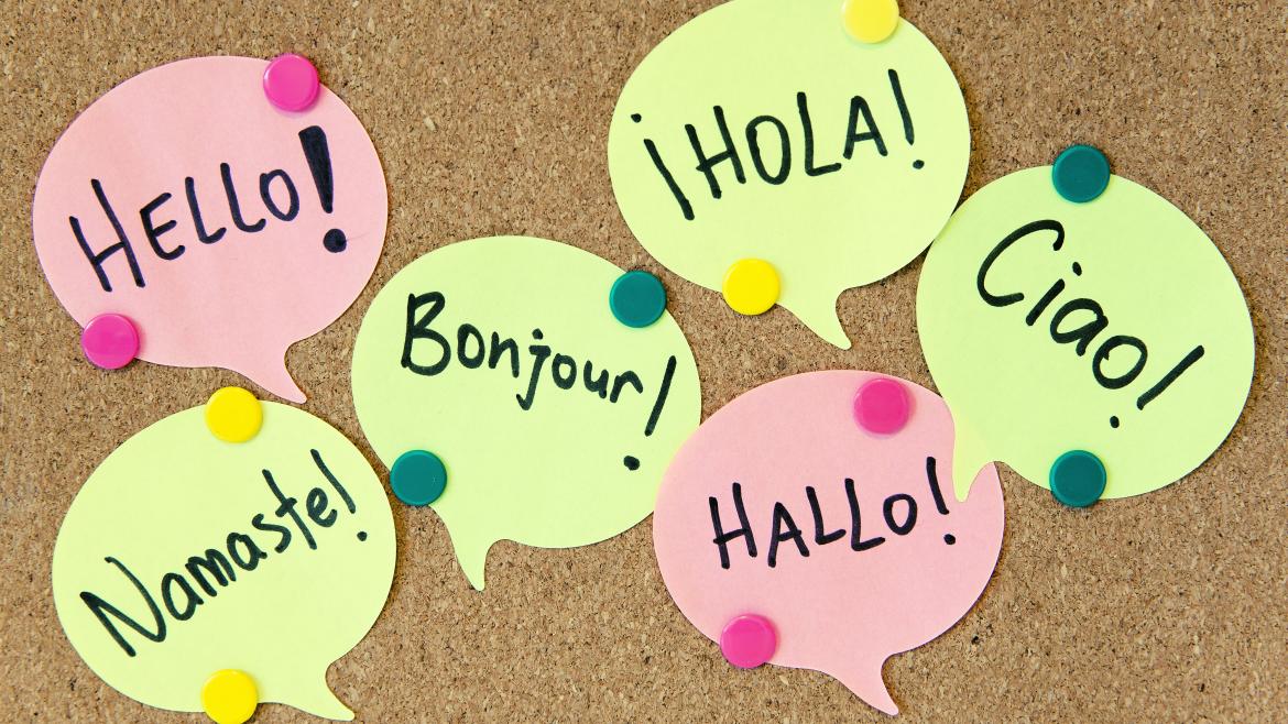 pegatinas con palabras en diferentes idiomas