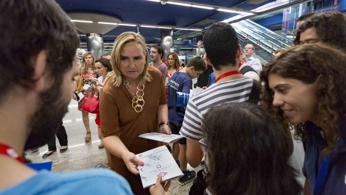 Rosalía Gonzalo presenta la II Yincana que organiza Metro Madrid 