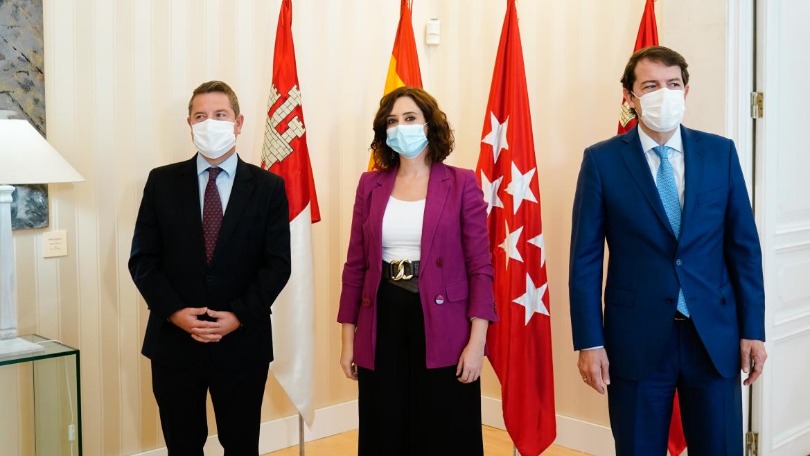 Isabel Díaz Ayuso, Emiliano García-Page y Alfonso Fernández Mañueco