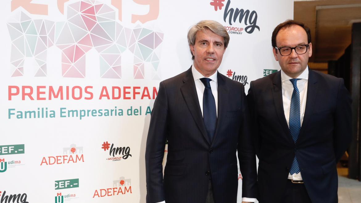 Ángel Garrido en la entrega de premios de la Asociación de la Empresa Familiar de Madrid (ADEFAM)