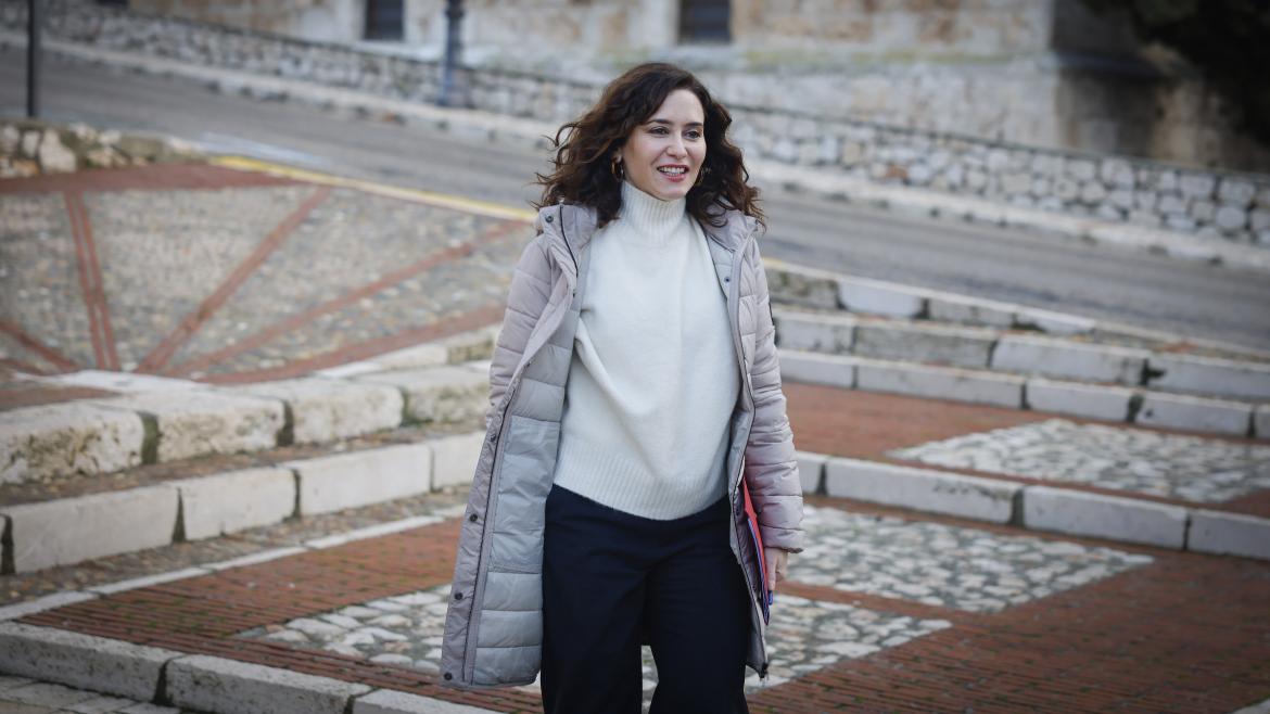 La presidenta llegando al municipio de Chinchón