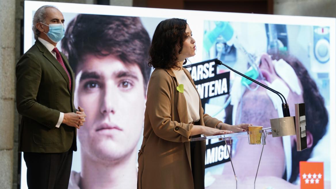 Díaz Ayuso presenta campaña concienciación frente al Covid