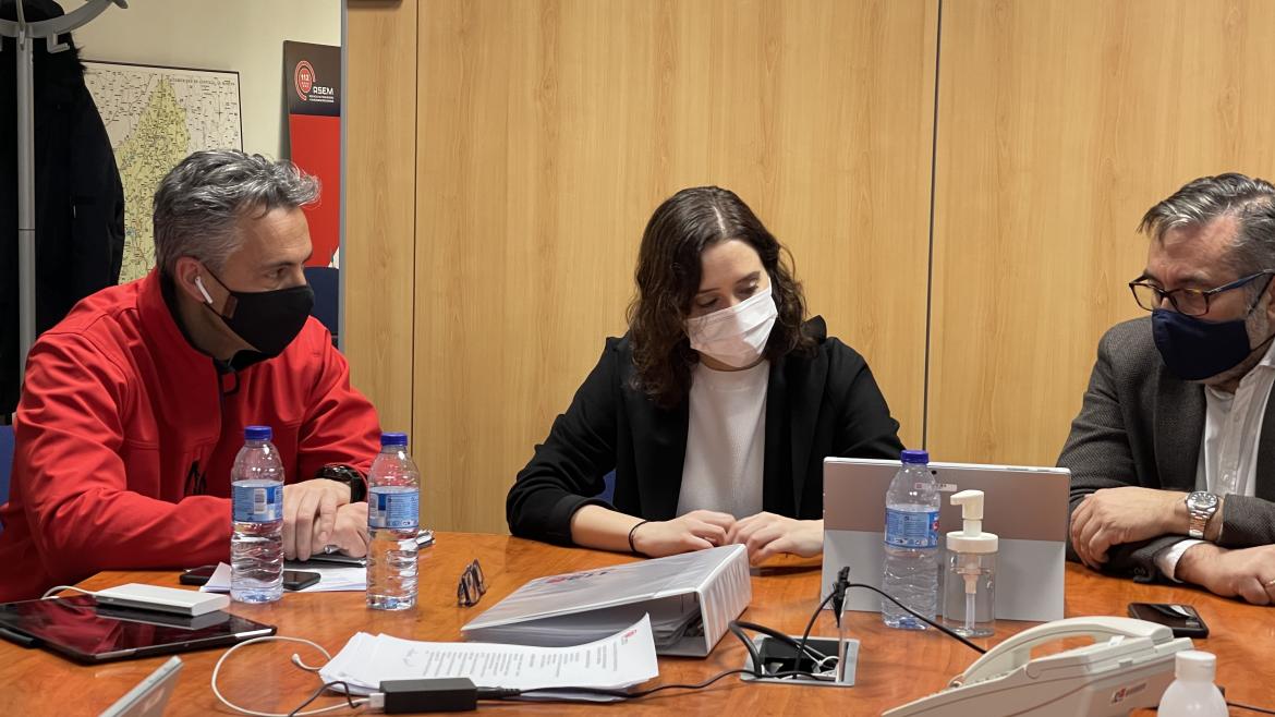 Isabel Díaz Ayuso durante la reunión del PLATERCAM