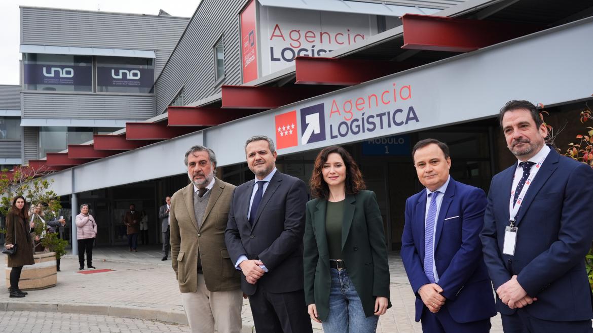La presidenta Isabel Díaz Ayuso durante la presentación de la nueva Agencia Logística