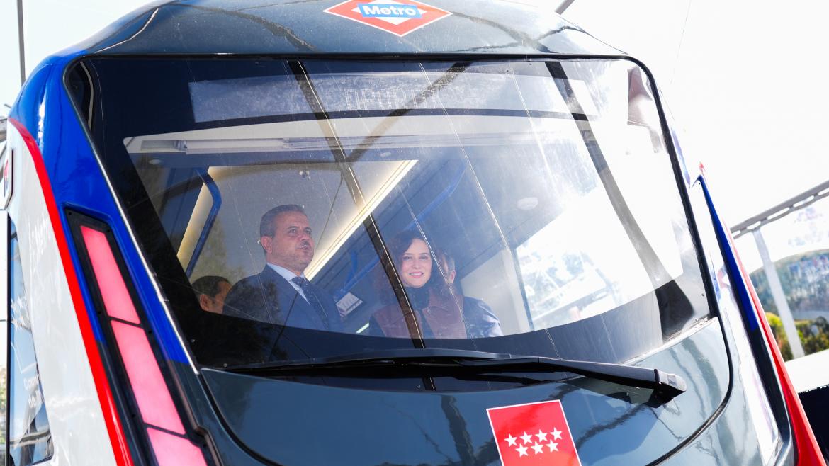 La presidenta Isabel Díaz Ayuso durante la presentación del Tren del Futuro de Metro