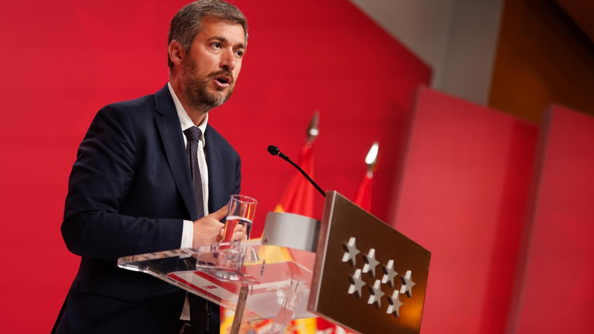 García en la Real Casa de Correos El portavoz del Gobierno regional, Miguel Ángel García Martín, comparece en rueda de prensa