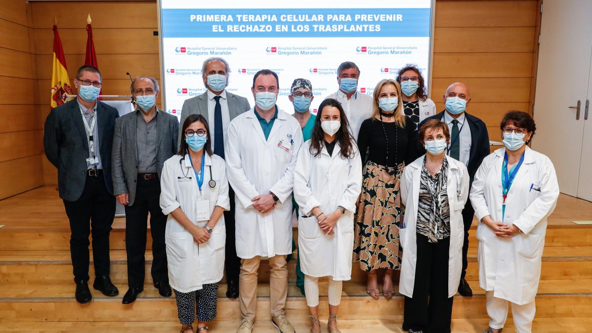 Enrique Ruiz Escudero durante la presentación de un tratamiento celular pionero en el mundo para prevenir el rechazo en trasplantes