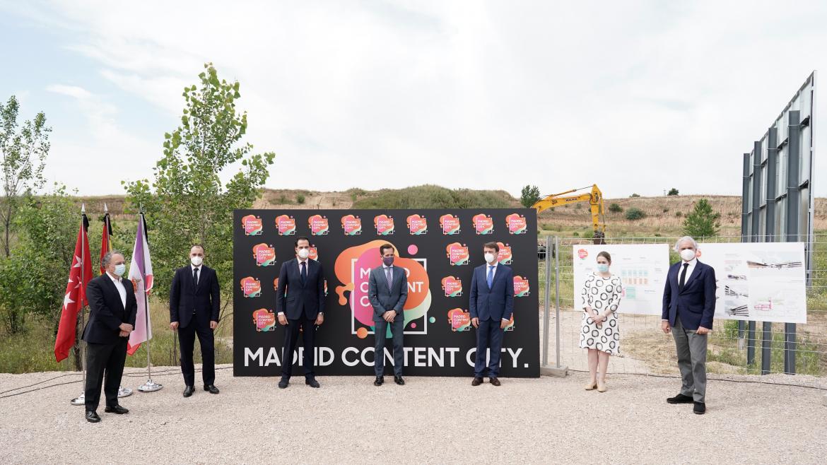 Ignacio Aguado durante la colocación de la primera piedra de las fases II y III de Madrid Content City