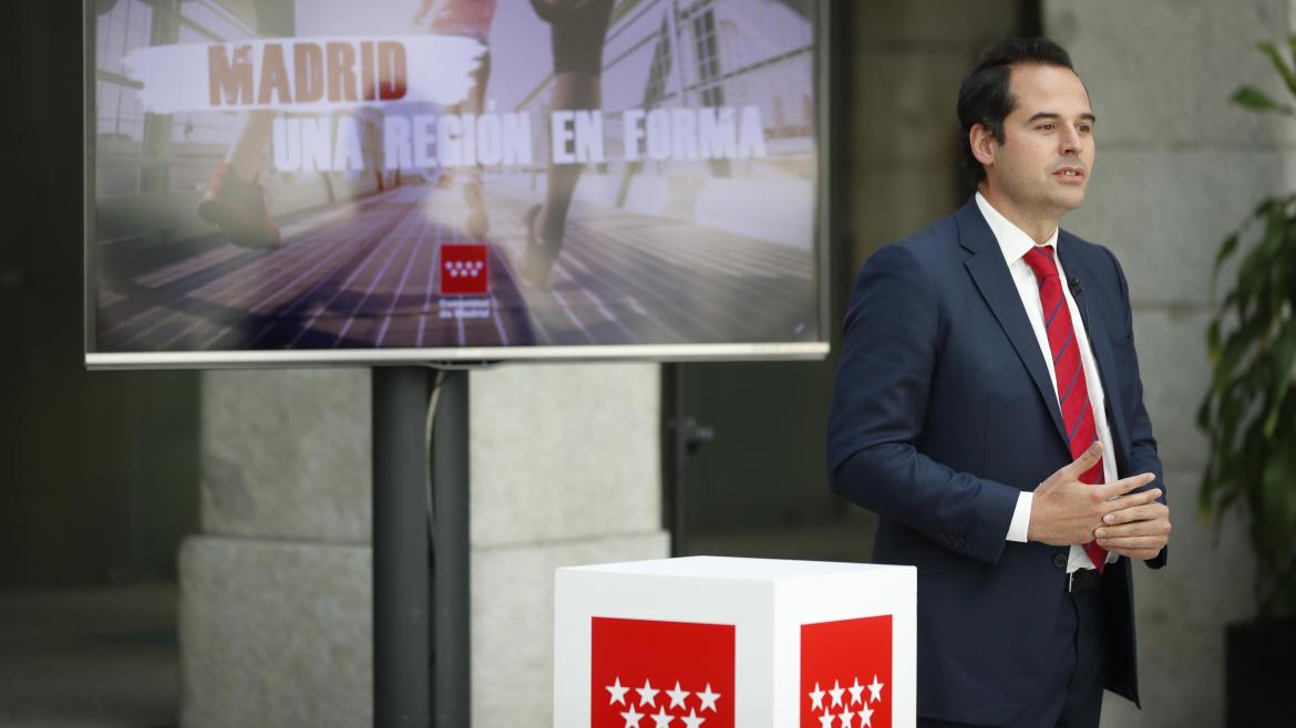 Ignacio Aguado durante la presentación del plan ‘Madrid, una región en forma’