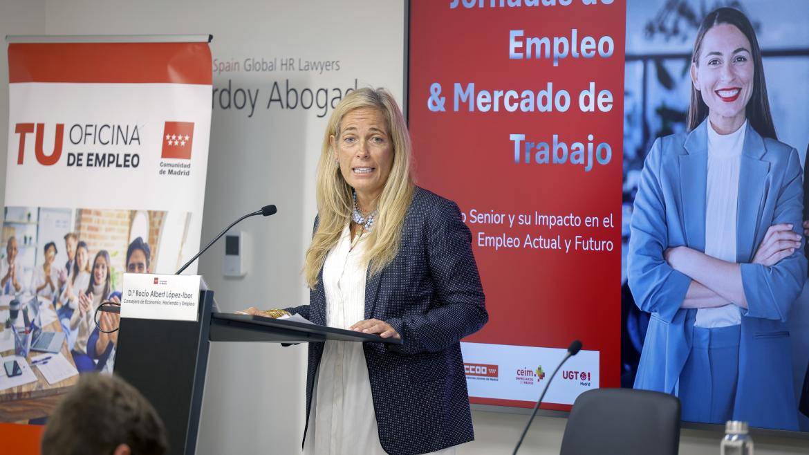 Albert interviene en una jornada sobre el mercado laboral La consejera Rocío Albert durante una jornada sobre el mercado laboral
