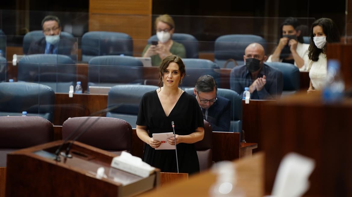 Isabel Díaz Ayuso durante el Pleno de la Asamblea de Madrid