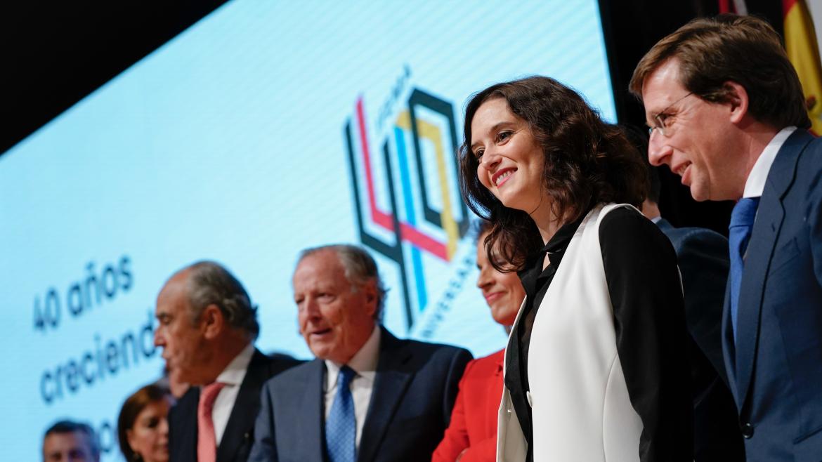 Isabel Díaz Ayuso durante la clausura de los actos de celebración del 40 aniversario de IFEMA
