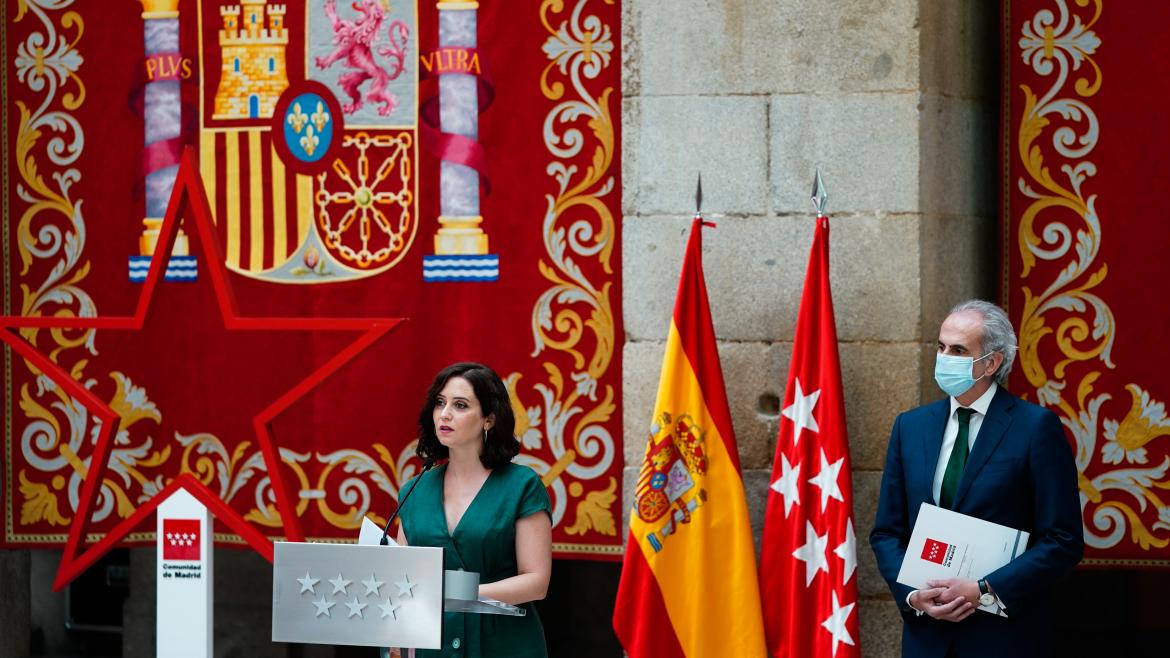 Isabel Díaz Ayuso durante la presentación de la Estrategia frente al COVID-19