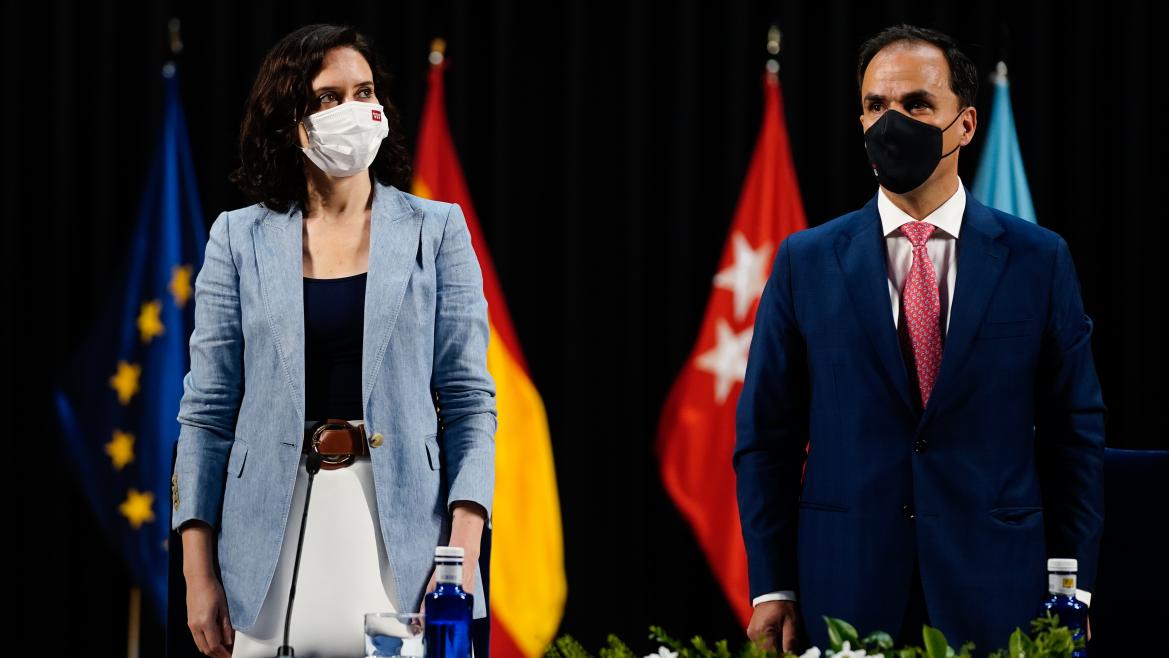 Isabel Díaz Ayuso preside el acto de toma de posesión del nuevo rector de la Universidad Rey Juan Carlos Isabel Díaz Ayuso en la toma de posesión del nuevo rector de la Universidad Rey Juan Carlos