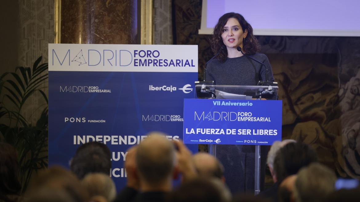 La presidenta durante sus declaraciones en el foro